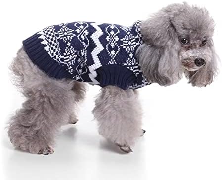 Класически Коледен Пуловер за Малки Кученца Теди от Памук, Ръчно изработени, Тканая Риза за малки Кученца, Топли Зимни Екипировки,