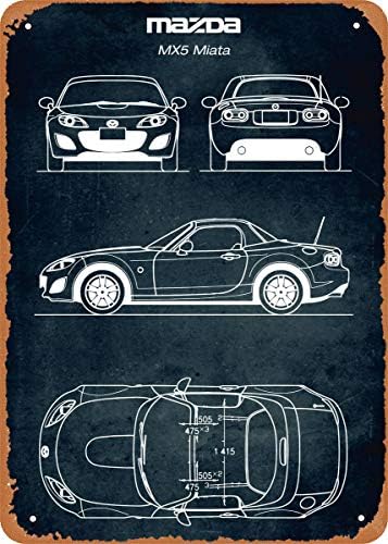 CharcasUS 8 x 12 Метални Знаци - No138 Mazda MX5 Miata Декор Метален Стенен Плакат Декор Нестандартен Подарък