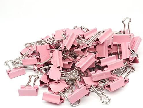 Кламери за хартия Pink Биндер - Малки, ширина 3/4 от инча, за канцеларски материали, ученически пособия, 80 опаковки