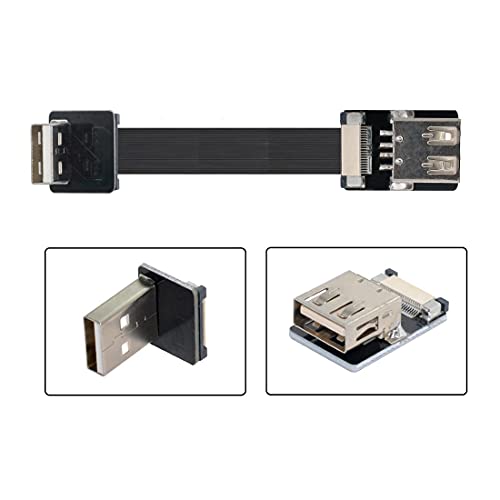 ChenYang CY Наклонен Плосък Тънък Гъвкав кабел USB 2.0 Type-A за мъже и Жени, Удлинительный Кабел за предаване на данни за FPV, диск, Скенер и принтер 20 см
