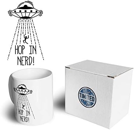 Новост Чаша Извънземно НЛО, Запрыгивай, Маниак! Лозунгът Science Geek Пародийный Подарък Кафеена Чаша За Чай Бяла 11 грама