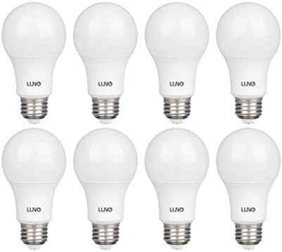 Led лампа LUNO A19 без регулиране на яркостта, 6,0 W (еквивалент на 40 Вата), 450 Лумена, 4000 До (неутрално бяло), Средна база (E26), сертифициран от UL (8 броя в опаковка)