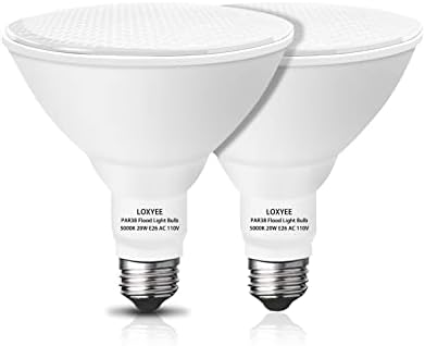 LOXYEE PAR38 Led Лампи за външно осветление от 2 опаковки, С регулируема яркост 20 W (Еквивалент на 200 W) E26 Основни Лампи за осветление,
