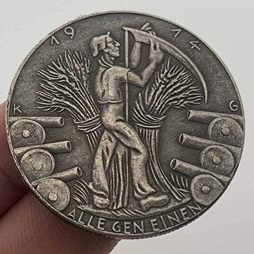 1937 Блуждающая Монета Пеперуда Дамски Латунная Стара Сребърна Монета са подбрани Монета 21 mm Медно Сребърна Монета Череп на Бик Възпоменателна