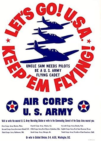 Хайде! САЩ, Дръжте Ги в полет! - Военно-въздушен корпус на армията на САЩ - 1941 г. - с Набирането на плакат