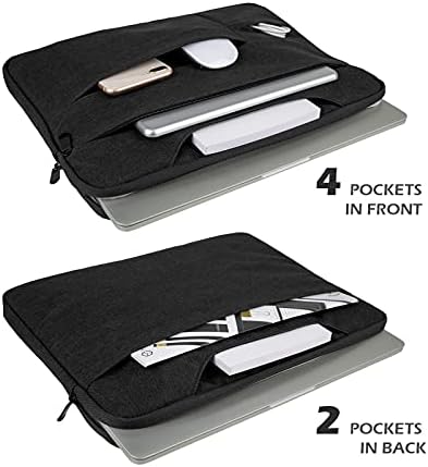 RAINYEAR 14-Инчов Калъф за лаптоп, Съвместима с Лаптоп, Куфарче Chromebook със Скрита дръжка, Водоустойчив чанта с множество джобове, Черен