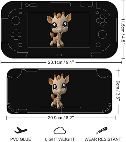 Жираф Забавни Сладки Етикети Защитно Фолио, Стикер Персонални Стикер с Пълна Обвивка е Съвместима с Nintendo Switch