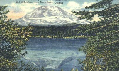 Форелевое езеро, пощенска Картичка от Орегон