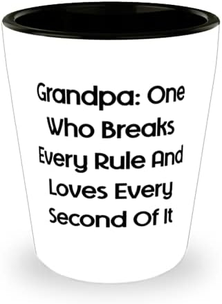Чаша за вдъхновение Дядо, Дядо, Този, Който Наруши Всички Правила, За Големи Лапи, Подарък От Внук, Керамична чаша За Дядо