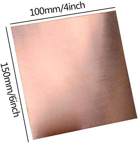 YIWANGO Меден лист за обработка на метали-Часова от латунного ламарина 100 мм x 150 мм /4x6 инча, 1 бр. лист чиста Мед (размера, дебелина: 0,8 мм /0,03 инча)