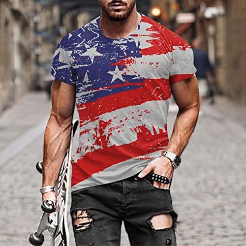 Мъжки t-shirt 4 юли в Звездна Лента с изображение на Знамето на САЩ, Тениски с Графичен Дизайн, Американски Патриотични Ризи, Тениски,