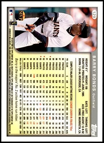 1999 Topps # 129 Бари Бондс Сан Франциско Джайентс (бейзболна картичка) Ню Йорк /MT Джайънтс