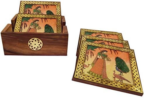 Поставка за скъпоценни камъни от бор и лилаво (комплект от 6 броя): Рагини, индийската красавица Раджастански (10716B)