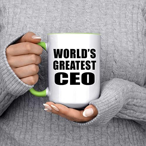 Designsify главен Изпълнителен директор на най-Голямата в света, Кафеена Чаша с Акцент върху 15 грама, Зелена Керамична Чаша за Чай с дръжка, Подаръци за рожден Ден, Годиш?