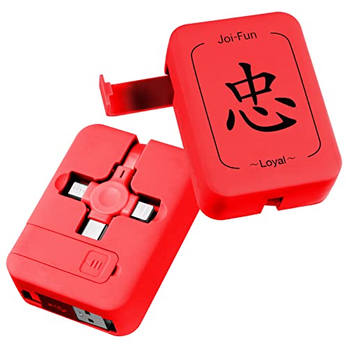 Кабел за бързо зареждане на Joi-Fun Multi със стойка за номер 3-в-1 3,3 фута Прибиращ се кабел Lightning-Micro USB Type C, Кабел за синхронизация, Зарядно устройство, Конектор за пристан?