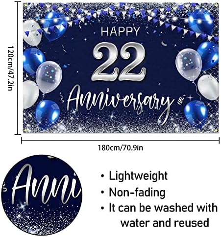 С 32-мата Годишнина на Фона на Банер Декор Тъмно Синьо - Сребрист Блясък С 32-Годишната Годишнина от Сватбата на Тематична Украса за