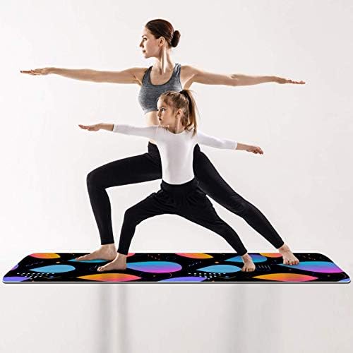 Дебел нескользящий килимче за йога Unicey за физически упражнения и Фитнес, 1/4 с Цветни Абстрактно Принтом под формата на Съвременни