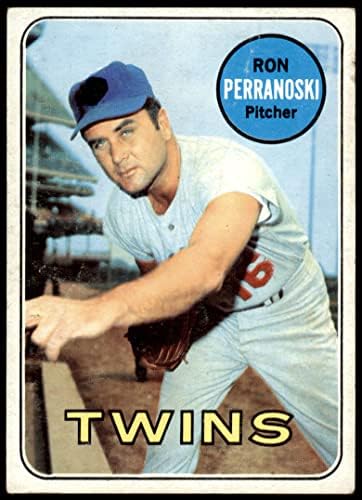 1969 Topps # 77 xLA Рон Перраноски Миннесотские близнаци (Бейзболна картичка) (Букви LA Доджърс НЕ се вижда под Черно на капачката, са невидими и НЕ се вижда) ДОБРИ Близнаци