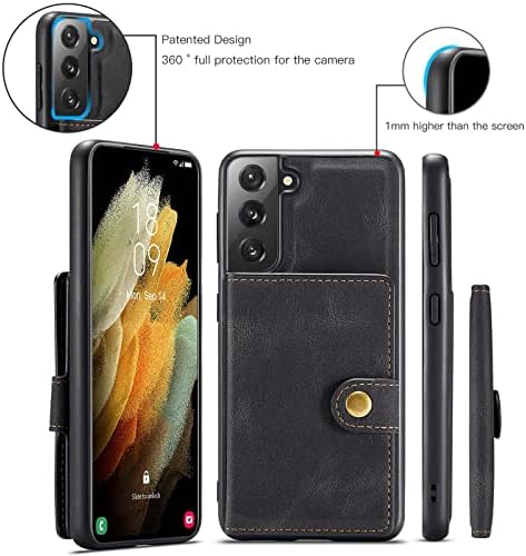 Калъф за Samsung Galaxy S22/s22plus/s22ultra, една Чанта-портфейл, Подвижен калъф за карта, Покритие на цялото тяло на 360 градуса, Противоударная флип-надолу кутията с монтиране на с
