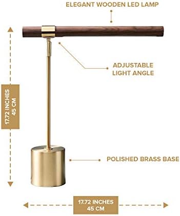 Модерна Настолна лампа Banker Slim Led лампа за масата е Дървена Латунная лампа - Регулируема Модерна Настолна лампа - Настолна лампа