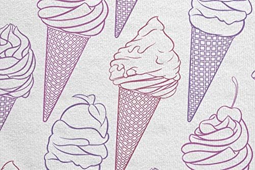 Кърпа Ambesonne за Десерт подложка за Йога с Шарките на Черешов Сладолед Summer Foods Frozen Fruits Вкусни Art, Нескользящий Впитывающий