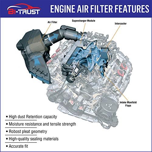 Въздушен филтър на двигателя Bi-Trust CA11048, Замяна за Dodge Caliber 2011-2012 Jeep Compass 2011-2017 Patriot 2011-2017
