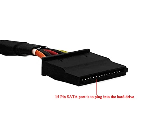 Кабел за твърд диск с 15-пинов конектор WHOZU SATA Mini 6-пинов Адаптер за захранване, ATX за свързване на дънната платка към конектора