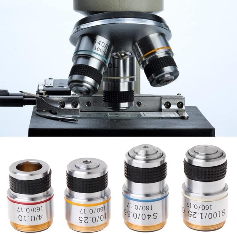 Обзавеждане за Лабораторен микроскоп 4X, 10X 40X 100X Ахроматический обектив за Биологични храни и Аксесоари за микроскоп (Цвят: 4X)