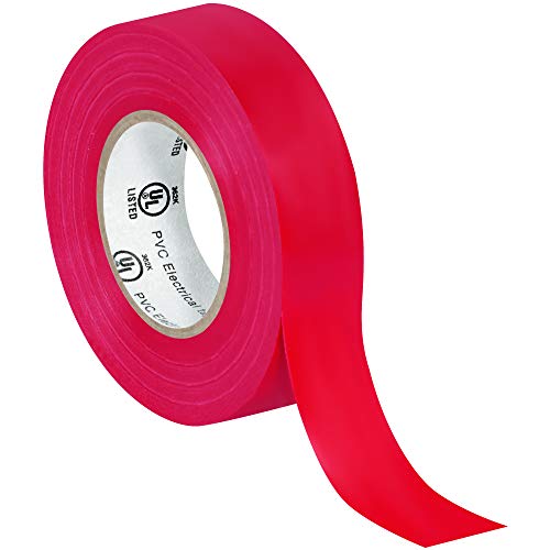 Червено Тиксо, 3/4 x 20 ярда, за стандарта UL, Vinyl лента за ремонт, снаждане и задължителни за всички електрически работи, 200 роли,