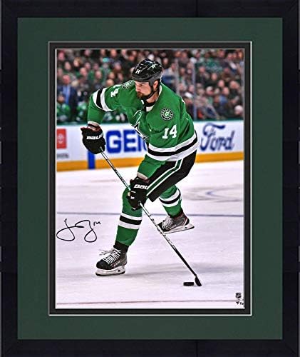 Снимка на Джейми Бенна Далас Старс в рамка с автограф в Зелената Фланелка с Размер 16 х 20 инча - Снимки на НХЛ с автограф