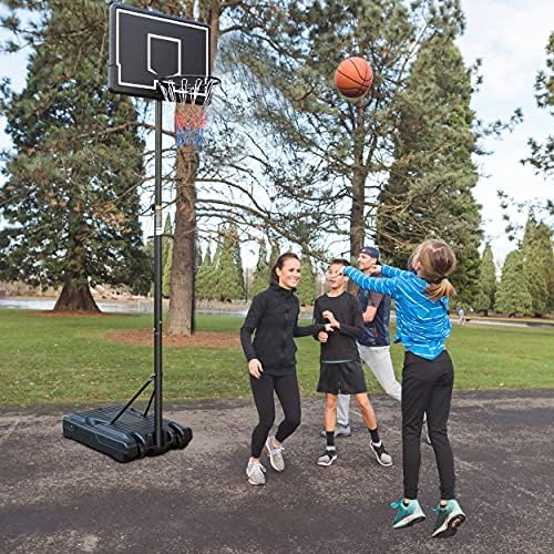 Джобно Баскетболното Пръстен Rakon и Баскетболно система Goal с Регулируема по височина Поставка 6,2 метра -8,5 крак с 35,4-инчов Облегалка