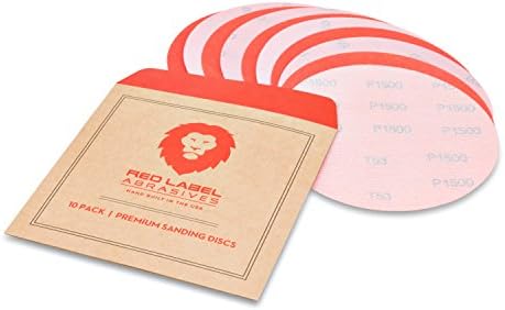 Абразивни дискове Red Label 6 Инча с шкурка 2000 Грат за мокро/сухо смилане на фолио за каросерията на автомобила, 10 броя в опаковка