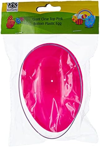 Огромен Прозрачен Топ Розово Дамско Пластмасови Великденско Яйце 5,1 Инча