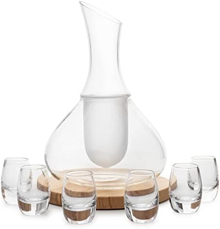 Комплект чаши за саке Японски, 15 грама, С набор от кристални чаши Саки тегло 6-1 унция, за топла или студена японски вино с дървена