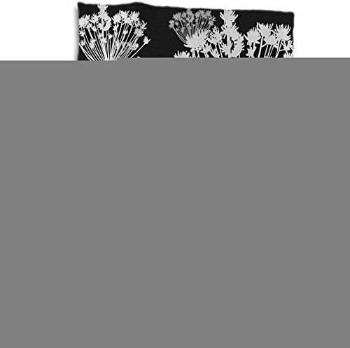 Съвременно кърпа за ръце 3D Rose с черно-Бяло-сиво Глухарчета, 15 x 22, Многоцветное