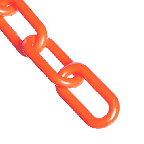 Пластмасов Барьерная верига Mr. Chain, Пътно-оранжева, връзка 3/4 инча, 25 фута (00013-25)