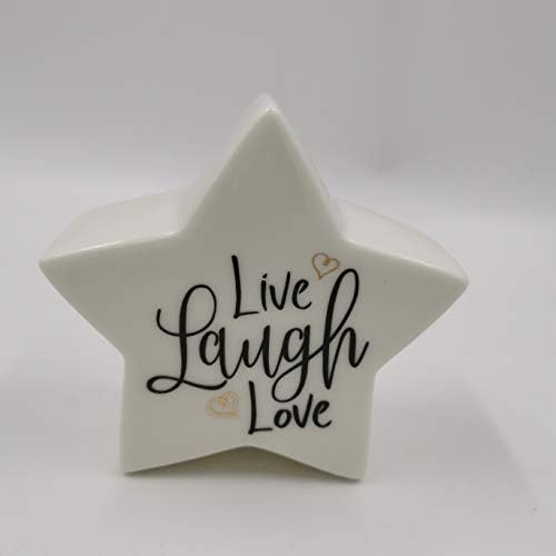 Led нощна светлина Live Laugh Love Star, керамични лампата във формата на звезда, Бяло топло осветление за бани и аксесоари за дома, Здрав многократна употреба Елегантен пода?