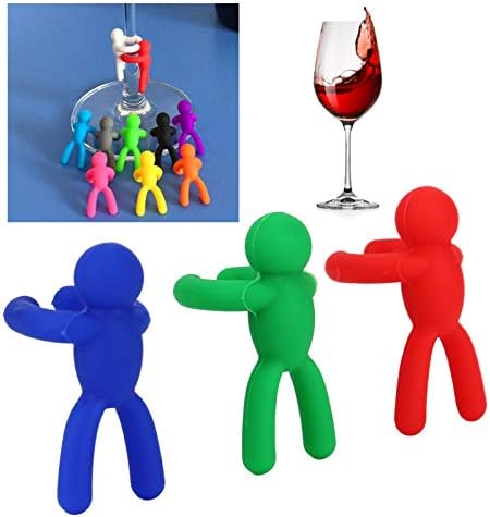 Комплект Маркери за вино, Чаши за вино за Партита, Силиконови Многократна употреба Идентификатори Стъклени Напитки, Маркери, Етикети