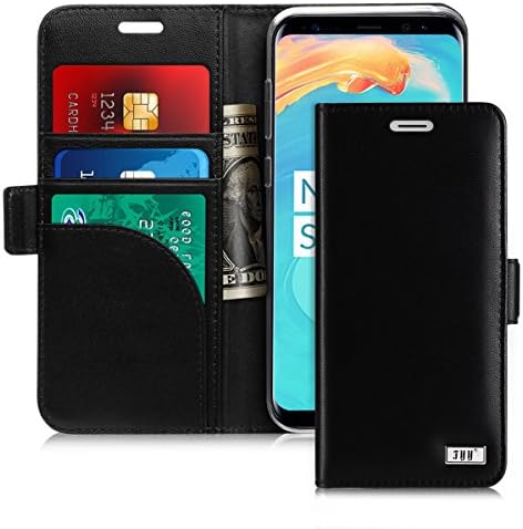 Fyi [Чанта-портфейл от естествена кожа за Samsung Galaxy S8 2017, една чанта-портфейл-награда за ръчна работа с панти капак и отделения