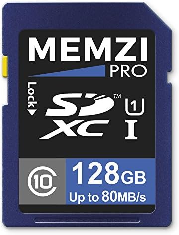 MEMZI PRO 128 GB, Клас 10 80 Mb/s. Карта памет SDXC за цифрови видеокамери Panasonic HC-X1E, HC-X1, HC-X1000E, HC-X1000K, HC-X1000, HC-X929,