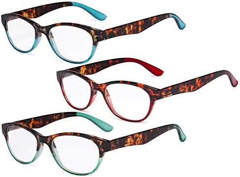 Очила за четене Eyekepper, Определени от 3-те Висококачествени ридеров с пружинным тръба на шарнирна връзка, Дамски слънчеви очила Котешко