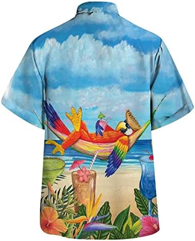 2023 Нови Мъжки Пролетно-Летните Модни Ежедневни Ризи с принтом Папагал, Плажни Ризи Свободно Намаляване с Къс ръкав