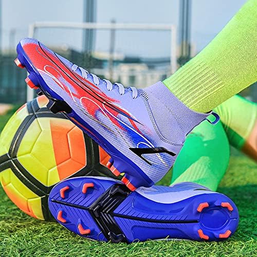 BINBINNIAO/мъжки и женски Футболни Обувки TF/AG с твърдо покритие, осветлението на Професионални Футболни Обувки с Висок Берцем за по-Големите