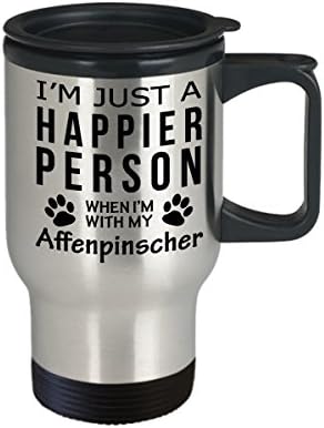 Кафеена Чаша За Любителите на кучета В Пътуване - Щастлив Човек С аффенпинчером -Подаръци За спасението на Собствениците на домашни любимци