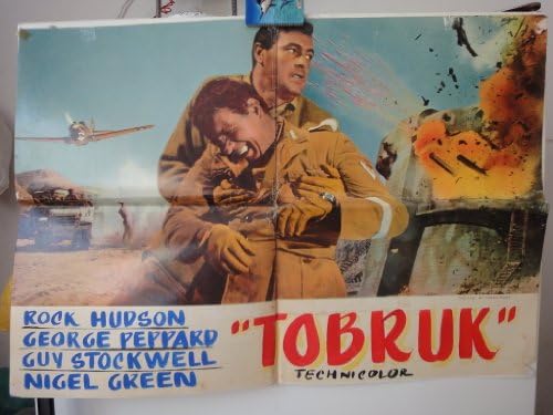 Оригинални италиански Плакат 1967 г. Тобрук Рок Хъдсън Гай Стокуел Джордж Пеппард