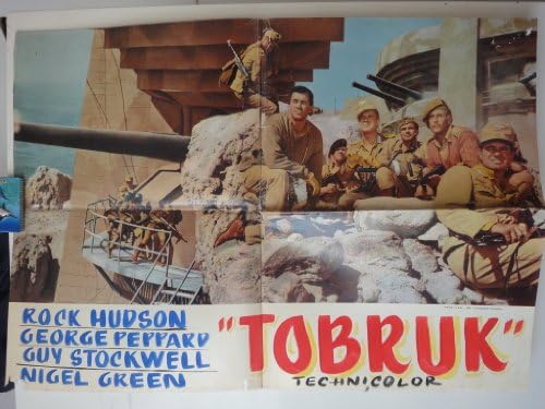 Оригинални италиански Плакат 1967 г. Тобрук Рок Хъдсън Гай Стокуел Джордж Пеппард