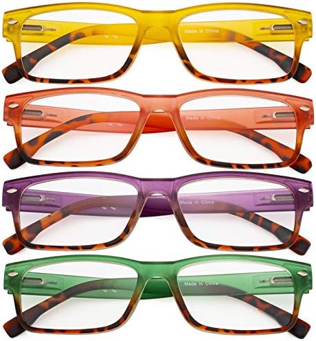 Eyekepper 4 Опаковки Очила За Четене Стилни Правоъгълни Женски Ридеры за Жените За Четене