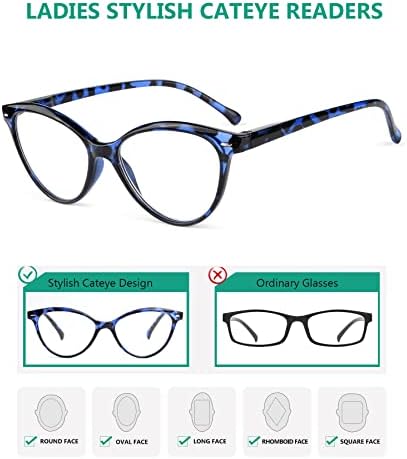Очила за четене Eyekepper 4 в опаковка за Жени Cateye Readers +2.25