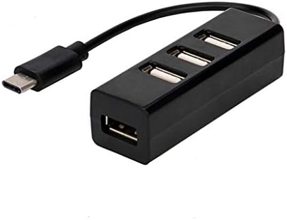 CHYSP Type-C 4-Портов USB 3.0 Хъб USB 3.1 Адаптер за Директна Доставка на Адаптер за зарядно устройство Кабел Конвертор (Цвят: черен)