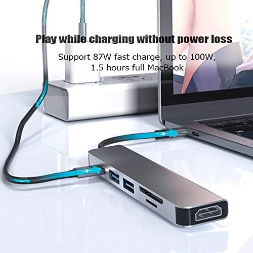 CHYSP USB HUB C Адаптер 6 в 1 C USB към USB 3.0, HDMI-Съвместимо зарядно устройство USB-C Тип C 3.0 Газа